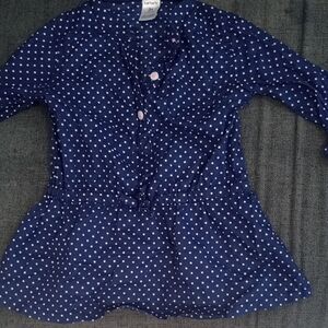 Carter's Navy and White Polka Dot Blouse Size 2T